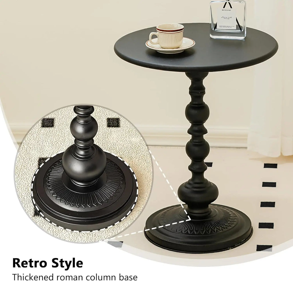 Mesita auxiliar pequeña redonda de metal, mesita de noche vintage para bebidas, mesitas de pedestal modernas, mesas de café para sala de estar