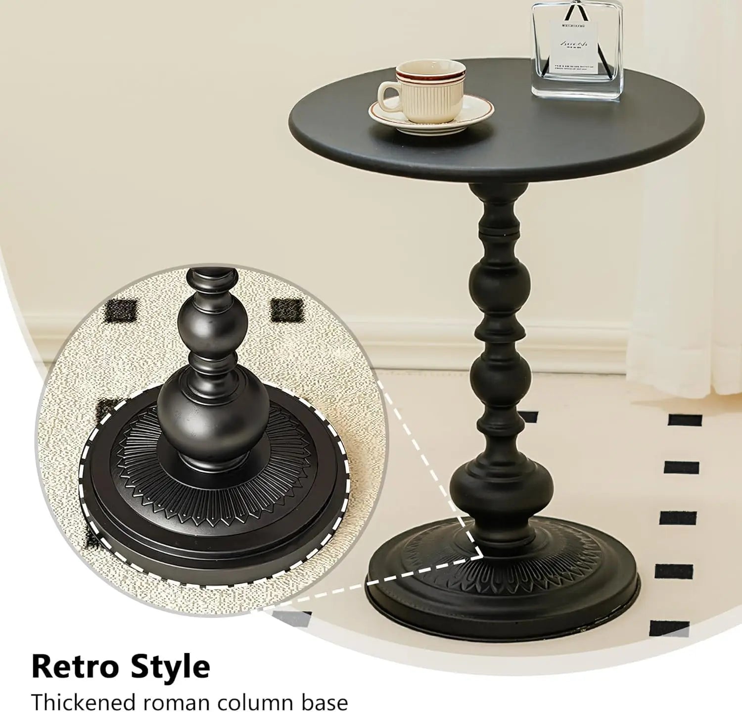 Mesita auxiliar pequeña redonda de metal, mesita de noche vintage para bebidas, mesitas de pedestal modernas, mesas de café para sala de estar