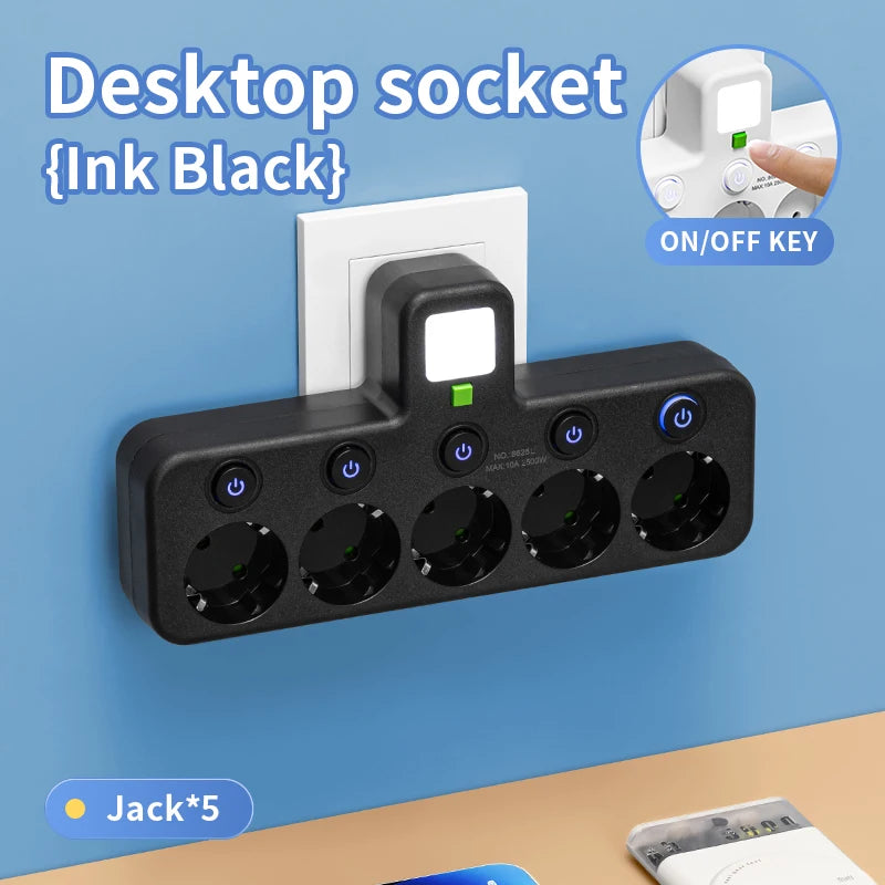 EU Plug Outlet 4 Sockets Electrical Socket No Extension Cord With USB Type-C Ports Two specifications