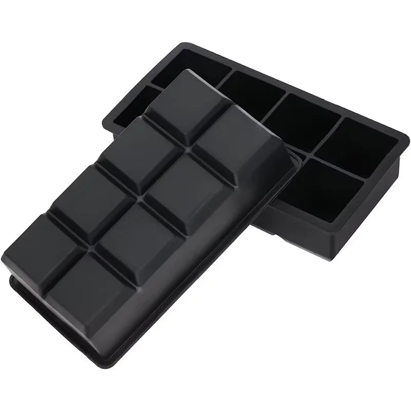 Bandeja Grande para Cubitos de Hielo, Molde de Silicona para Hielo, Bandeja de Hielo de Whisky de Fácil Liberación con Tapa, Molde Cuadrado Apilable para Cócteles y Zumo