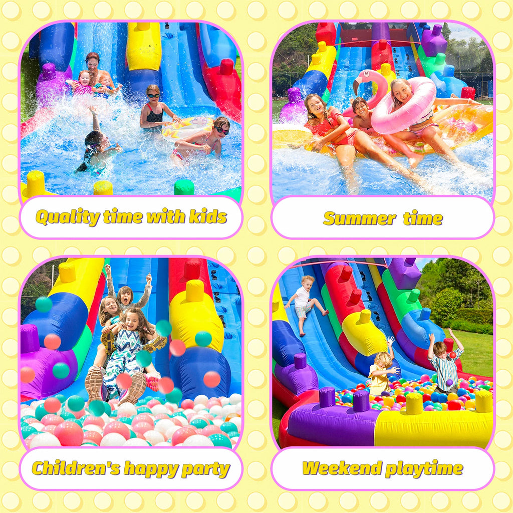 Tobogán acuático inflable con piscina de chapoteo para adultos y niños Incluye patio trasero, juegos de agua al aire libre La mejor diversión al aire libre