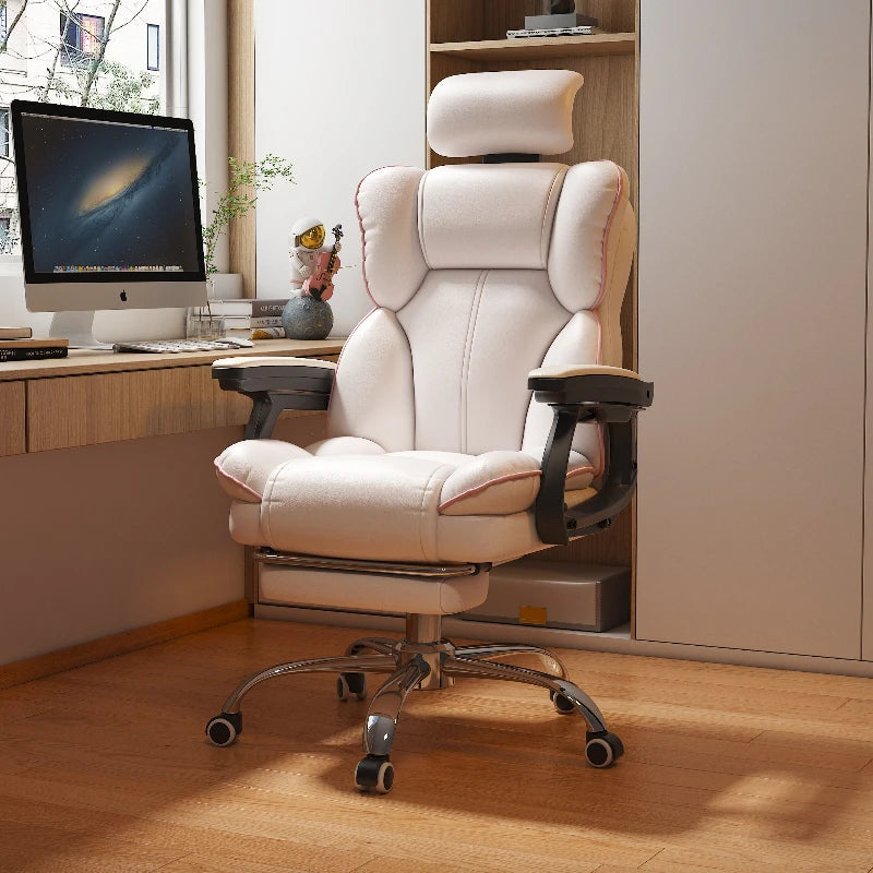 Silla ergonómica de piel sintética para ordenador, silla ejecutiva para juegos, silla de oficina ajustable con respaldo alto, muebles de oficina