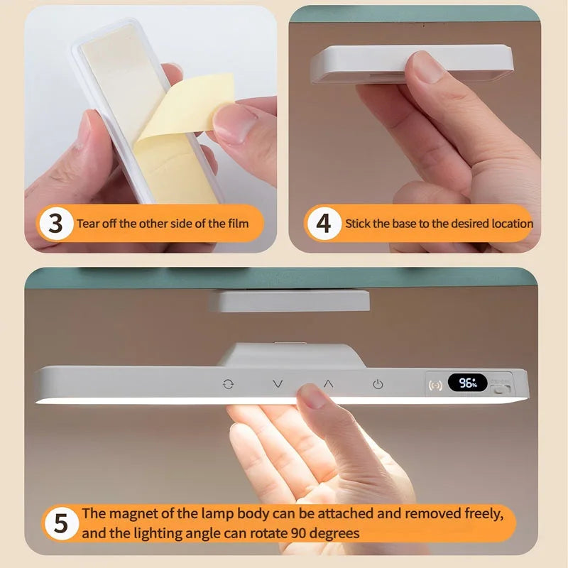 Lámpara de mesa táctil Lámpara de escritorio magnética Batería recargable incorporada para lectura Gabinete Espejo Mesita de noche Luces nocturnas recargables