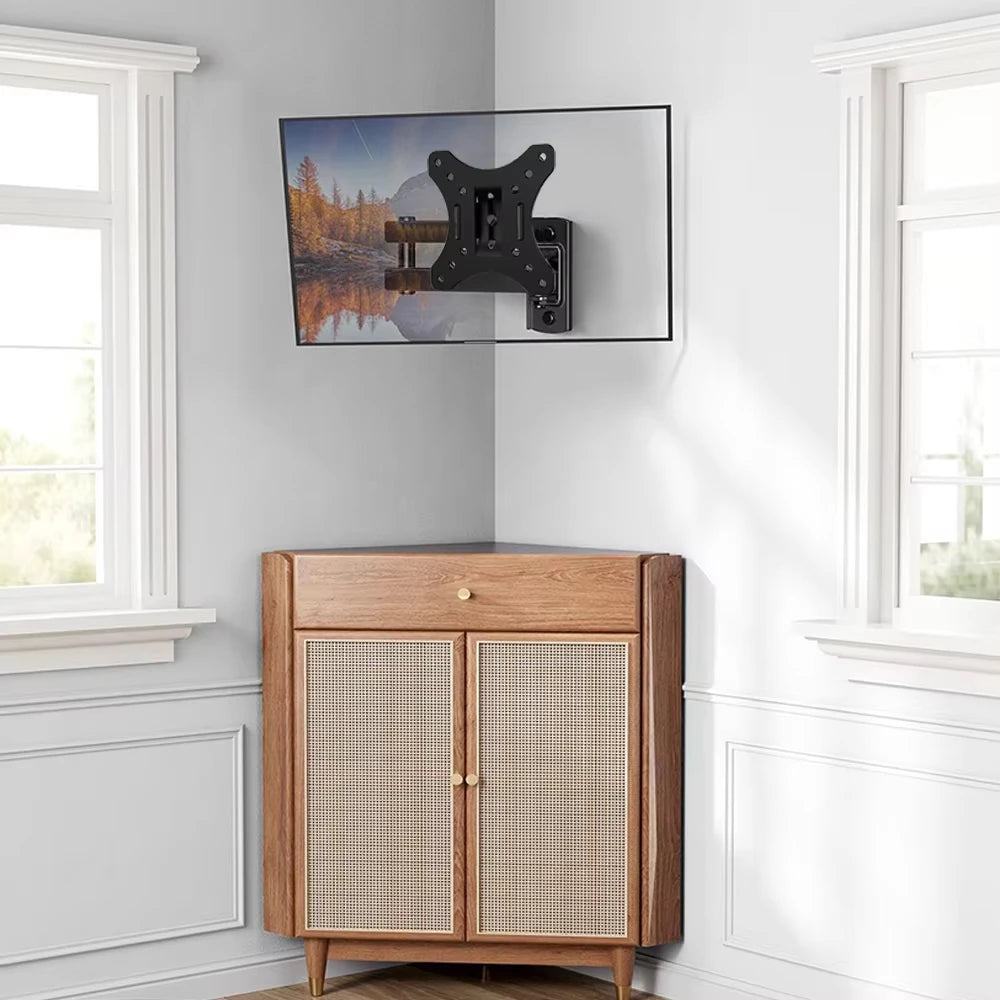 Soporte de pared para TV de movimiento completo con brazos articulados, giro, inclinación, extensión y rotación para la mayoría de televisores planos y curvos de 10 a 32 pulgadas