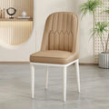 Modern Upholstered Padded Creamy Dining Chair Soft High Back Minimalist Kitchen Dining Cafe Hotel Stool Home House Furniture
