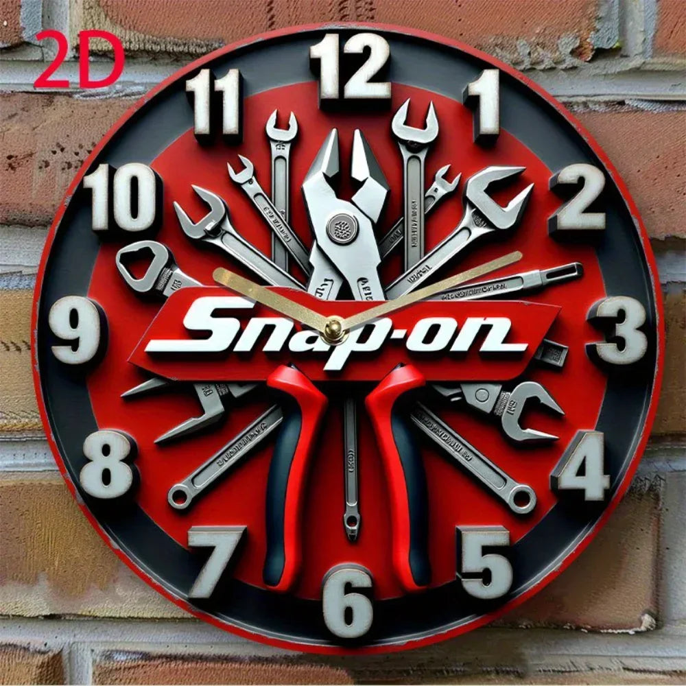 Vintage-Infused Wall Clock Shaped Iron Decor - Distressed Metal Painting with Ornate Details, Elevates Living, Dining & Bedroom
