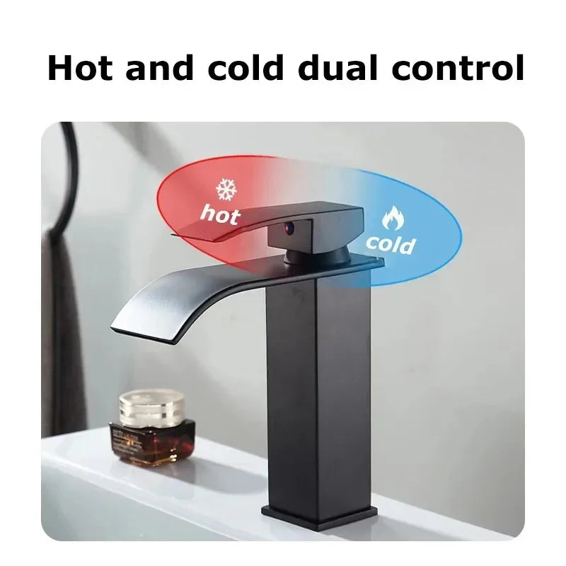 Accesorios de Baño Hogar Grifo Monomando de Cascada para Lavabo de Cocina y Baño, Agua Fría y Caliente, con Diseño de Dragón