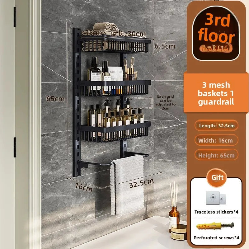 Estante de almacenamiento de especias y condimentos de pared multicapa ajustable para gabinete de cocina, sin perforaciones, para colgar en la pared
