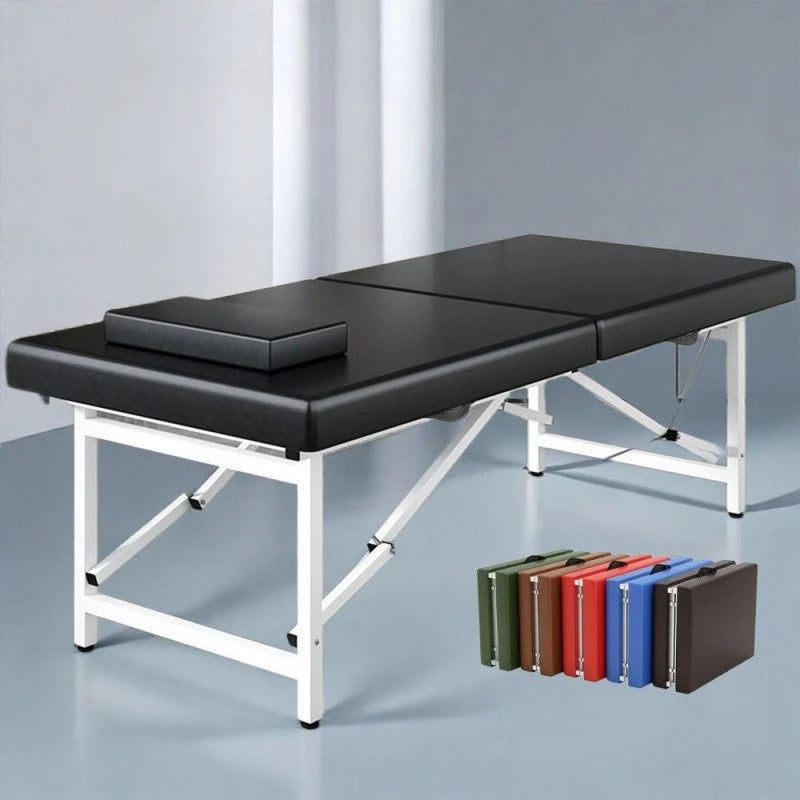 Portable Folding Massage Table Lightweight Adjustable Height Spa Salon Home Therapy Bed Face Cradle Carry Case Furniture