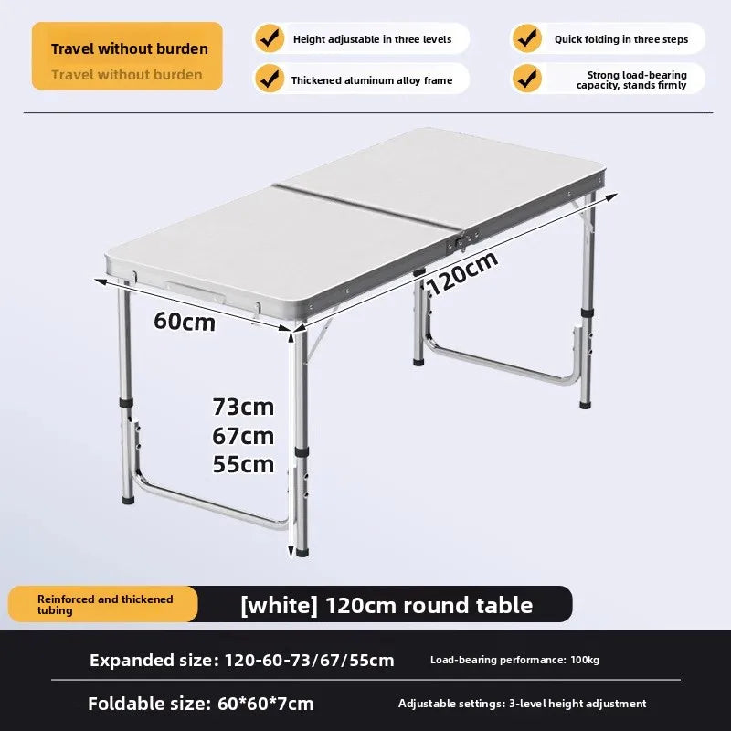 Mesa plegable para puesto, mesa de trabajo portátil plegable para exteriores, mesa y sillas plegables para picnic o mercado nocturno