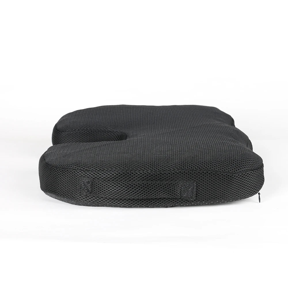 Cómodo cojín de asiento transpirable, cojín de masaje de esponja ondulada con diseño en forma de U que alivia la presión de los glúteos y el dolor del cóccix.
