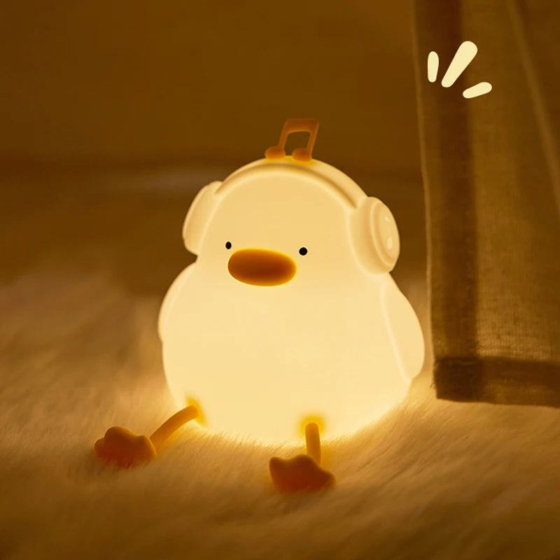 Luz Nocturna de Conejo de Cara Grande, Lámpara Suave de Silicona con Dibujos Animados de Conejo, Luz Nocturna Táctil, Luz para Dormir para Niños, Regalo de Decoración de Habitaciones