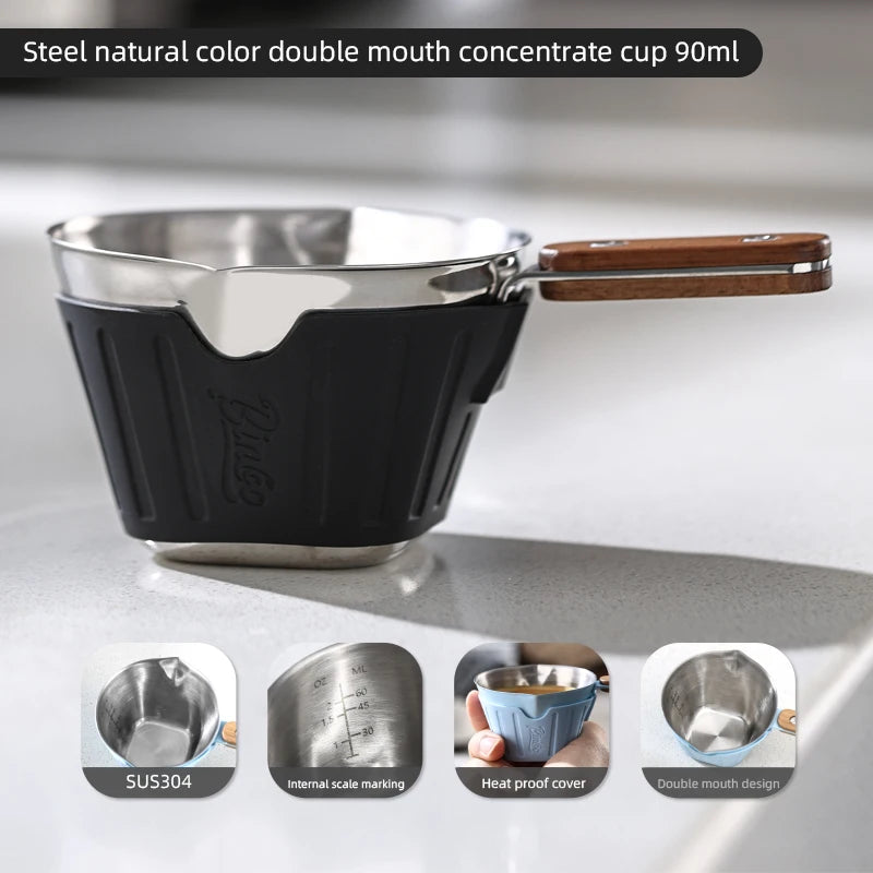 Bincoo Multi Color Espresso Shot Glass, 304 Stainless Steel with Heat Resistant Design and Precise Measurement Scale for Barista
