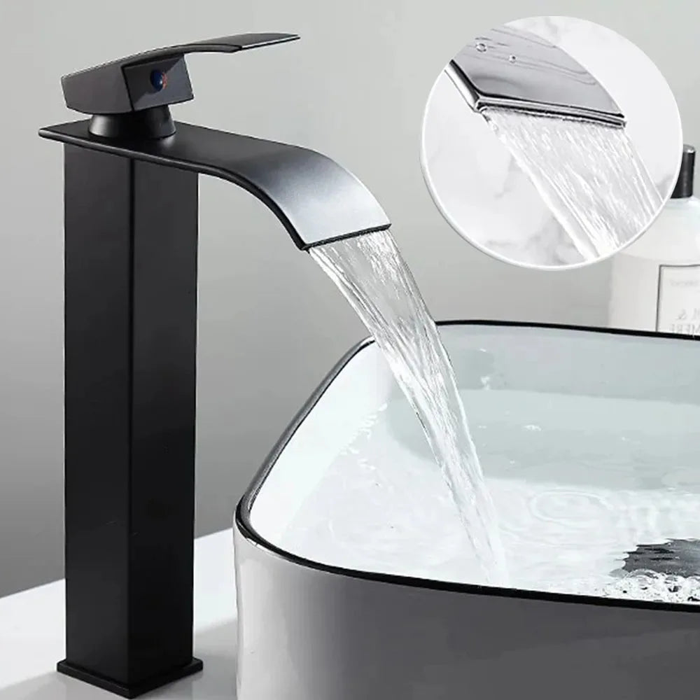 Accesorios de Baño Hogar Grifo Monomando de Cascada para Lavabo de Cocina y Baño, Agua Fría y Caliente, con Diseño de Dragón