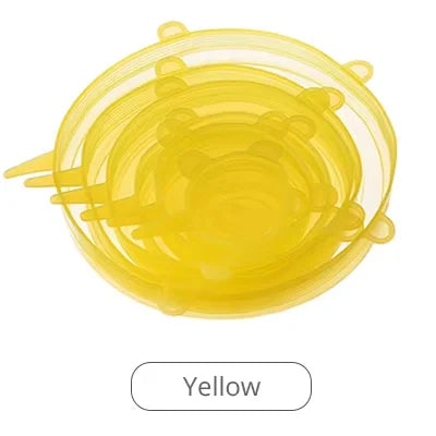 6 Piezas Tapas Elásticas de Silicona de Grado Alimenticio para Almacenamiento de Alimentos Tapas Reutilizables para Microondas Tapas para Tazones para Tazas Latas Frascos YY121