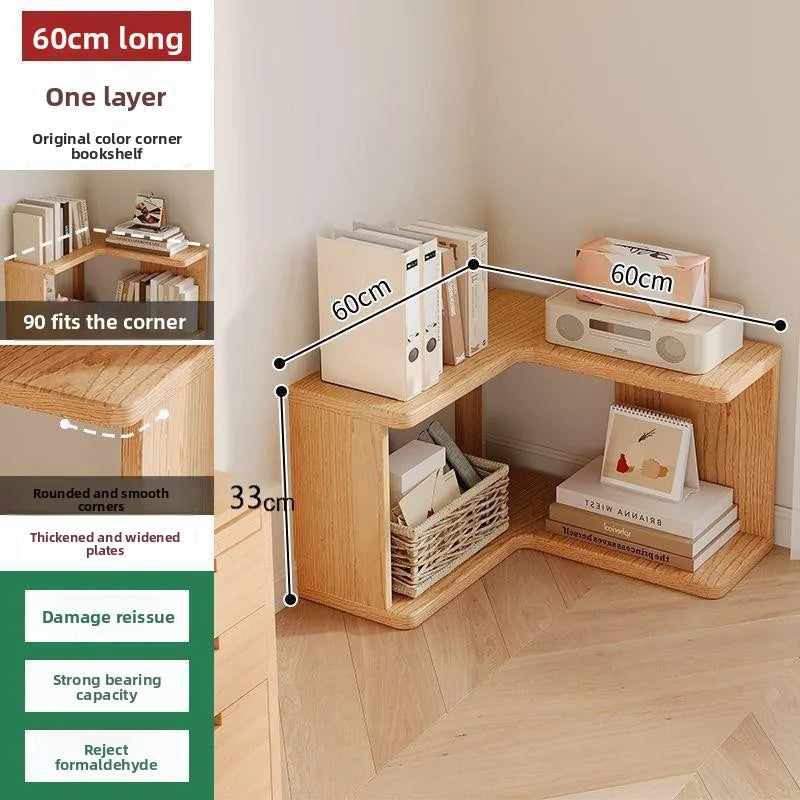 Estantería esquinera de madera maciza Estante de pie Mueble esquinero multicapa Almacenamiento organizador