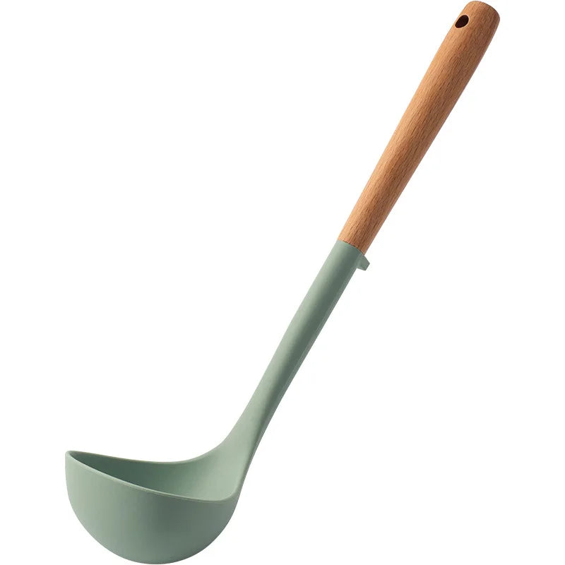 NEW Silicone Spatula Non Stick Pan Wooden Handle Silicone Vegetable Heat-resistant Silicone Cooking Spatula Spoon Kitchen tool