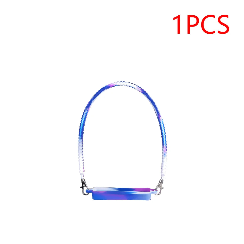 Mango de silicona suave para botella de agua, soporte portátil de silicona para botella térmica con correa, accesorios para vaso Stanley