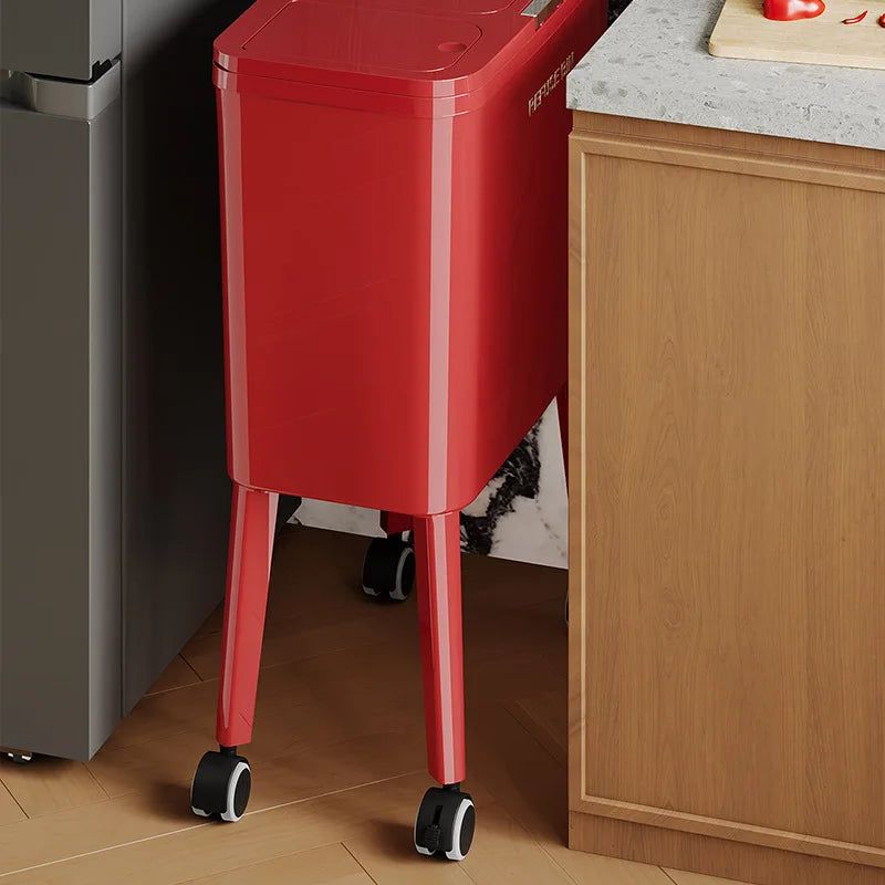 Bote de Basura de Cocina de Gran Capacidad con Tapa Automática Sin Contacto con Pedal Ruedas Grandes No Necesita Agacharse Hogar Bolsas de Basura