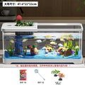 Acuario doméstico pecera de sala de estar de escritorio, tanque de circulación ecológica integrado con oxigenación y filtro, con tapa.