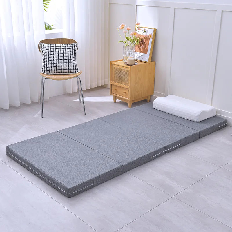 Colchón de espuma viscoelástica de cuatro pliegues, colchón de espuma viscoelástica de alta elasticidad, colchón plegable individual, colchoneta blanda de tatami, colchoneta para invitados