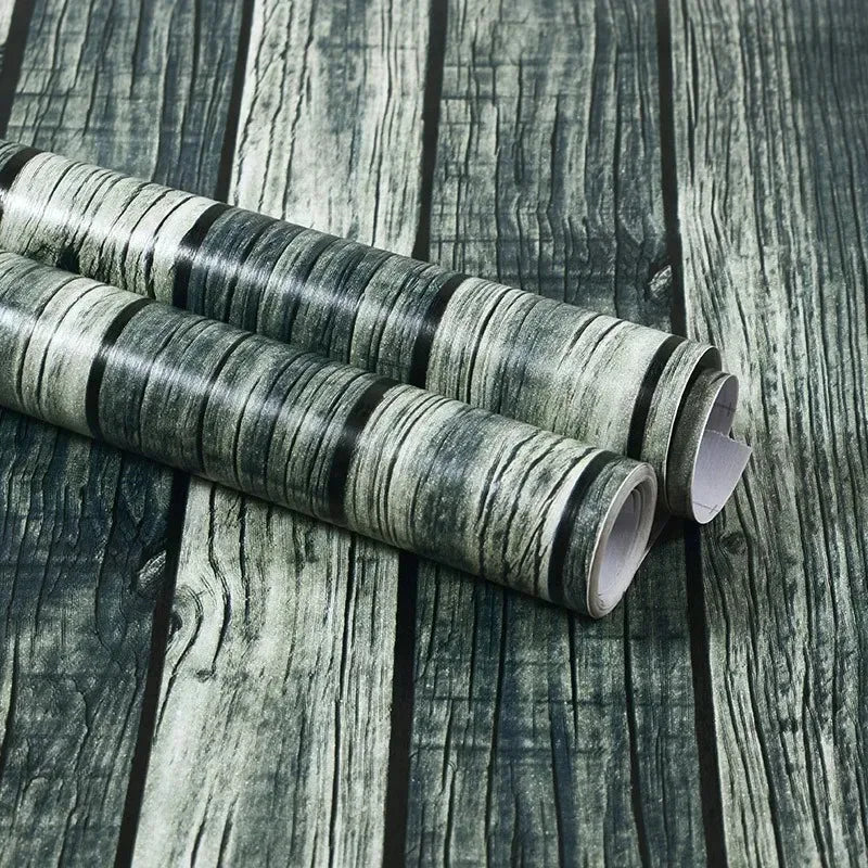 40CM Thickened Waterproof Wood Grain Stickers Self-adhesive PVC Wardrobe Cabinet Desktop Modern Furniture Decorative Wallpaper ﻿