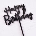 10 Piezas 1 Set Acrílico "Happy Birthday" Cake Topper Oro Plata Diseño Simple Niños Fiesta de Cumpleaños Decoración de Postres