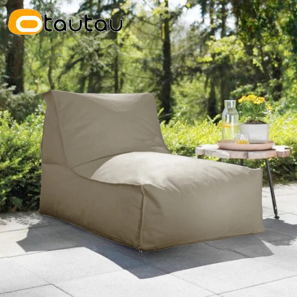 OTAUTAU Funda para puf de exterior Oxford para piscina, flotador, tumbona, club de playa, puf SF505 [¡Sin relleno! ¡Necesitas rellenarlo tú mismo!]