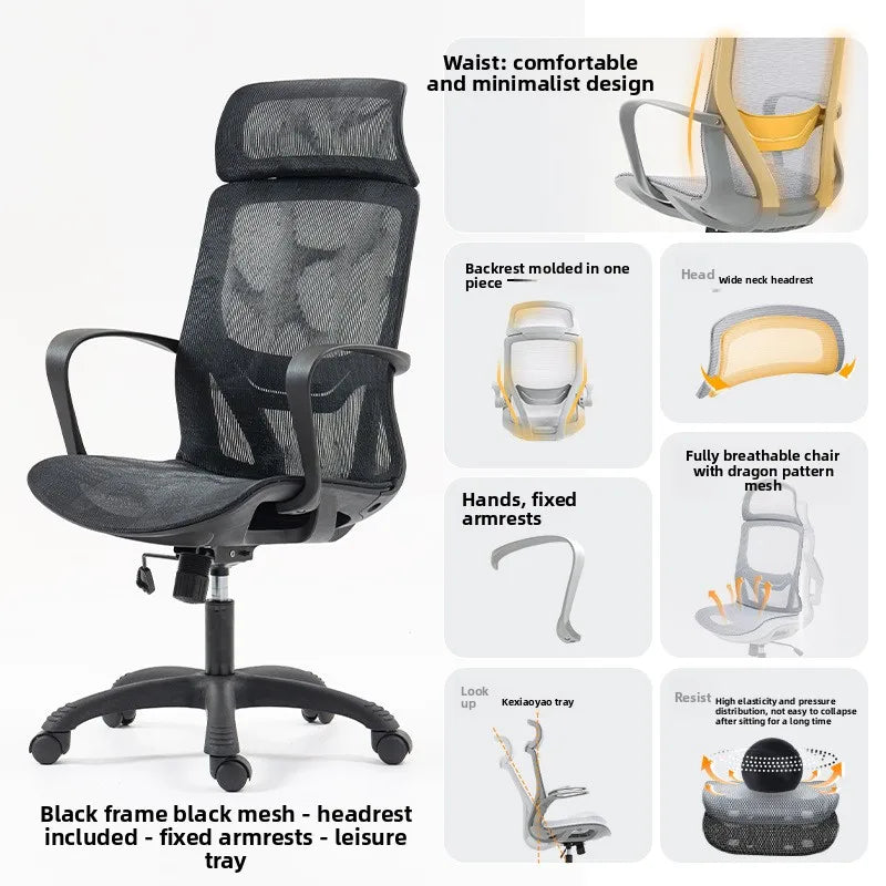 Silla ergonómica multifuncional, silla de conferencia para ordenador, silla de escritorio, aprendizaje, respaldo, silla para juegos