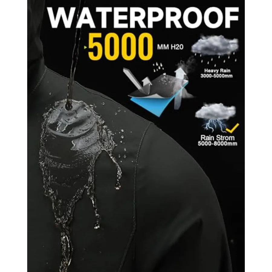 Traje de lluvia iCreek impermeable con capucha, transpirable, ligero, plegable, chaqueta y pantalón, para hombres y mujeres, para senderismo, pesca, golf.