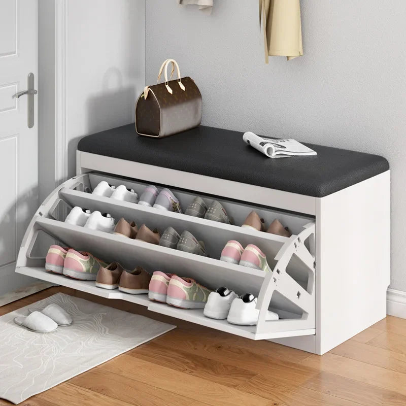 Zapatero cubo volquete sofá taburete para cambiarse los zapatos en la entrada estante para zapatos de interior gabinete para zapatos de entrada