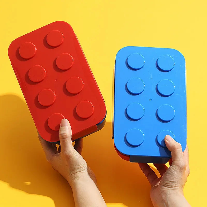 Fiambrera de bloques de construcción creativa PP de grado alimenticio, caja Bento para ensalada de frutas, pícnic, estudiantes, escuela, oficina, horno microondas