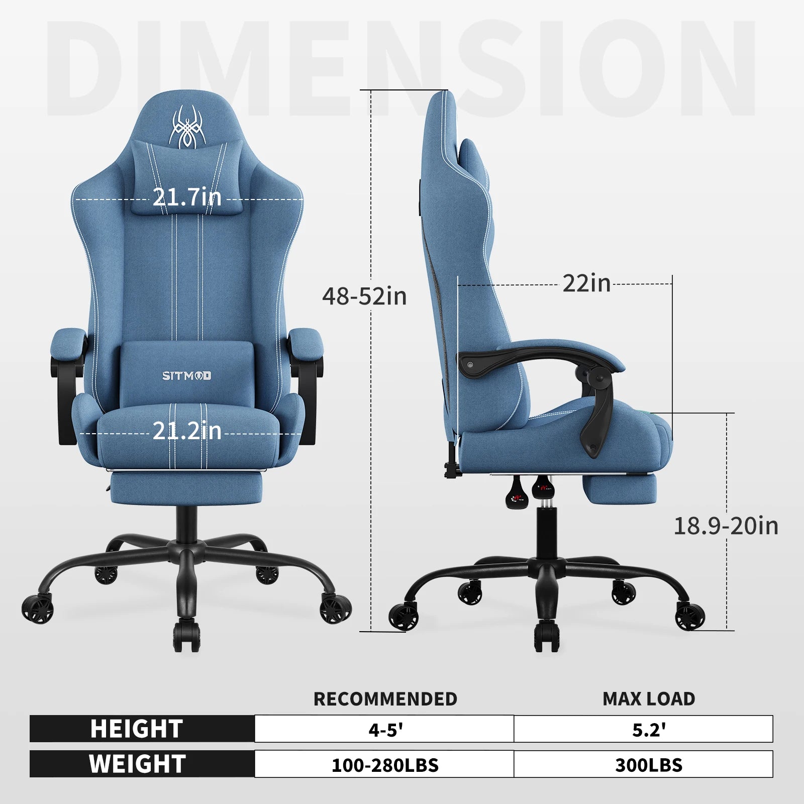 Sillas de computadora Sillas de oficina Silla de escritorio grande y alta con reposapiés Soporte para la espalda Tapizado giratorio 300 lb alta capacidad
