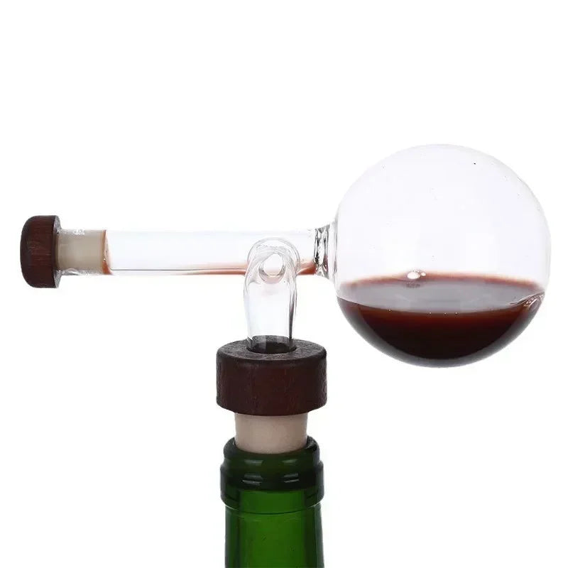 Aireadores de vino tinto portátiles redondos/en forma de melocotón, vertedor de botella de vino tinto transparente y decantador rápido, dispositivo de vidrio para sobriedad