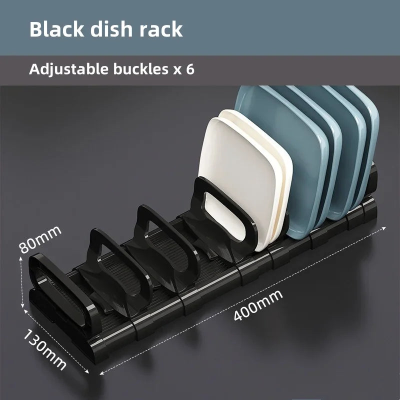 Estante de almacenamiento para platos de cocina con cuencos, estante ajustable para cajones de gabinetes, escurridor de platos, herramientas de almacenamiento de drenaje de cocina
