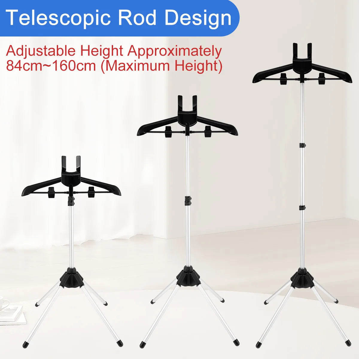 Soporte de Vaporizador con Tabla de Planchar de Mano 84-160cm Portátil de Altura Ajustable para Plancha de Vapor de Mano Plegable Colgador para el Hogar