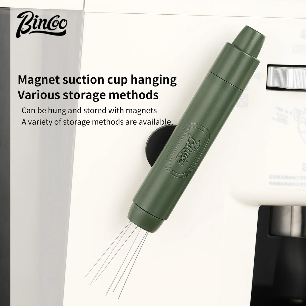 Bincoo Aguja de distribución de espresso profesional, magnética, telescópica, de acero inoxidable, rompe-grumos, perfecta para remover