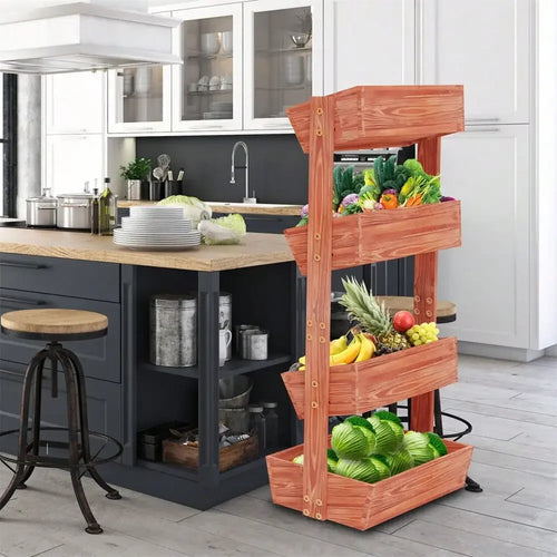 4 Tier Wooden Ladder Garden Bed Stand Extre Large Elevated Planter Fruit Box