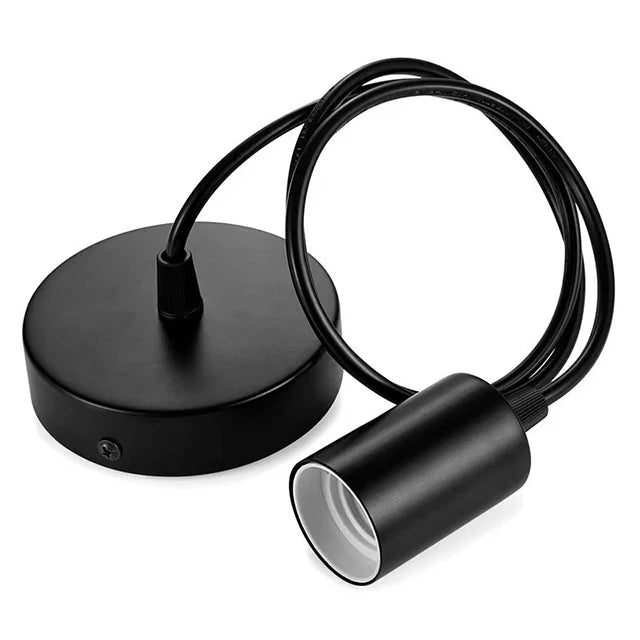 Portalámparas colgante Vintage E27 con cable de 1.2M, portalámparas de techo, base nórdica de media rosca para lámpara colgante