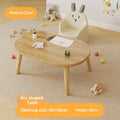 Mesa para niños Escritorio de estudio para niños Patas ovaladas de madera maciza Fácil montaje Mesa auxiliar pequeña para escribir, leer, jugar, para el hogar Escritorio para niños