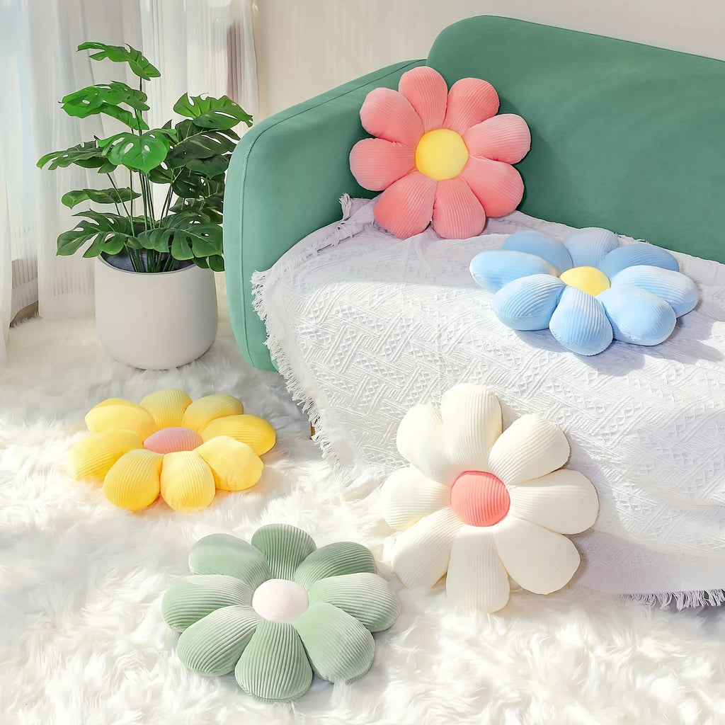 Almohada de girasol, Cojín de asiento de margarita, Alfombrilla de flores, Alfombrilla de oficina, Alfombrilla de peluche, Regalo de Navidad, Halloween, Regalo de Acción de Gracias