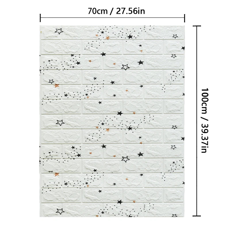 70cmx1/2/3/5/10m 3D Paper Wall Adhesive Living Room PVC Self-adhesive Panels Home Decoration Wallpapers Waterproof Wall Stickers