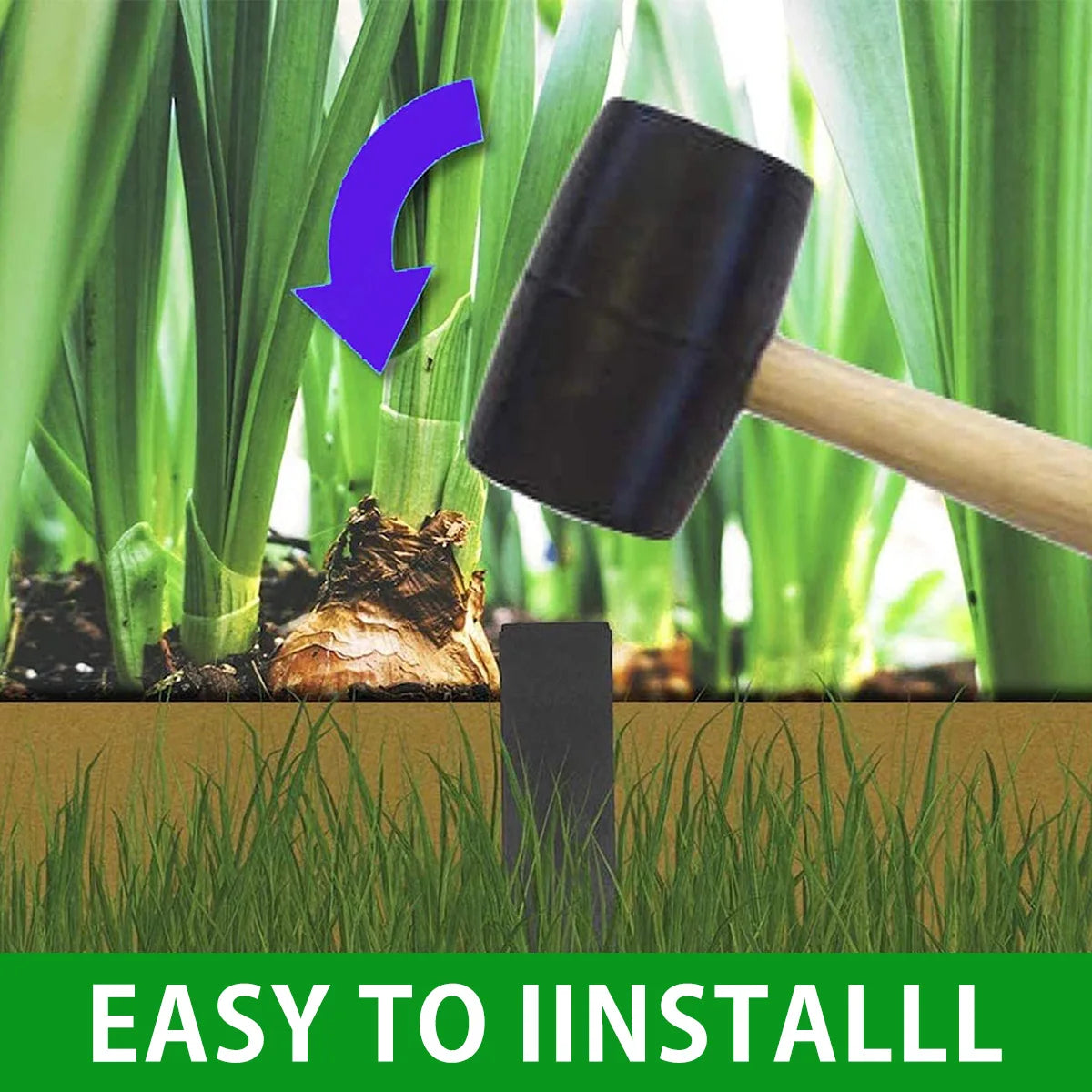 10 unidades de estacas de plástico para cortacésped, estacas para bordes de césped, estacas para paisajismo, estacas para redes de jardín, duraderas