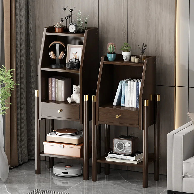 Estantería Estante Librería de suelo a techo Armario de pared sencillo para sala de estar Mueble esquinero Mueble lateral para TV Vitrina Bambú