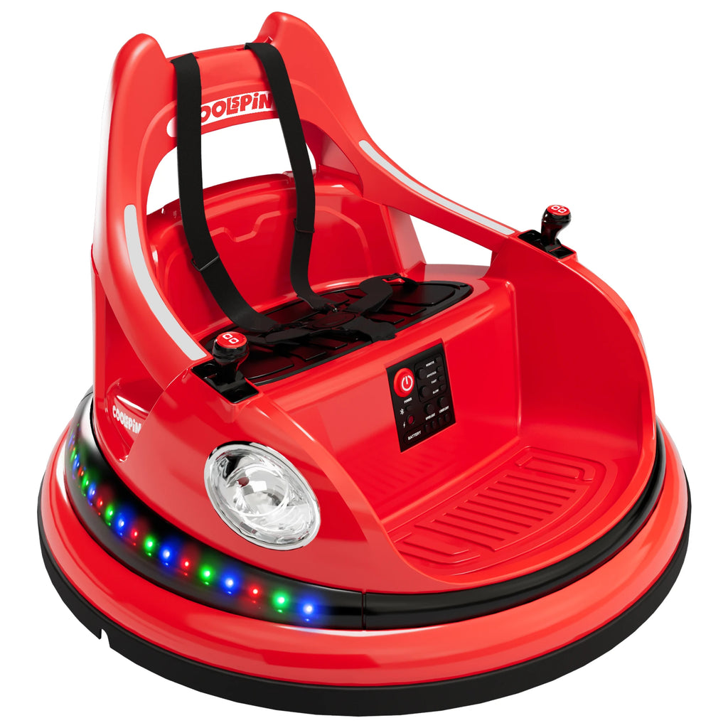 Coche de choque de 12V para niños pequeños, juguetes eléctricos para montar para niños de 1 a 6 años, luces LED, giro de 360 grados, soporta hasta 30 kg