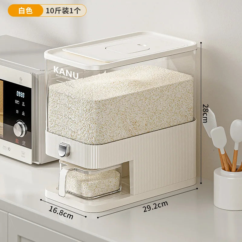 Cubo de arroz de alta gama con prensado, sellado a prueba de insectos y humedad, caja de arroz doméstica de grado alimenticio, recipiente de almacenamiento de harina