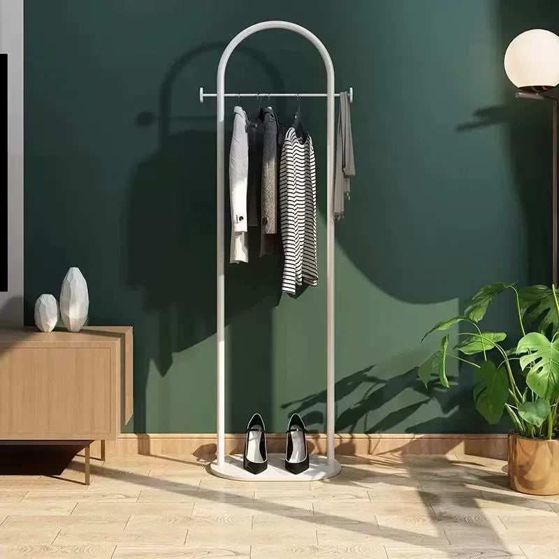 Perchero Metálico de Pie con Base de Mármol - Perchero Minimalista de Suelo para Dormitorio sin Carga con Estante de Almacenamiento