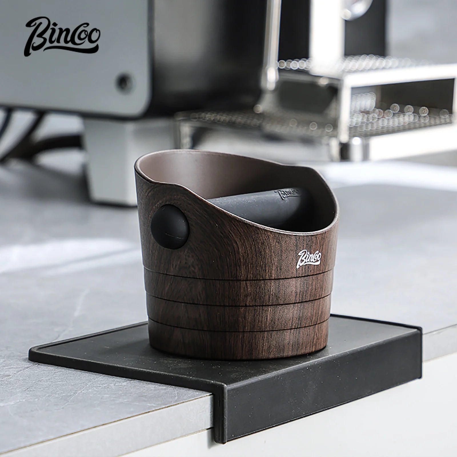 Bincoo Coffee Knock Box Espresso Grounds Container Anti Slip Espresso Dump Bin Grind Beveled Barista Goods Cafe Bar Accessories