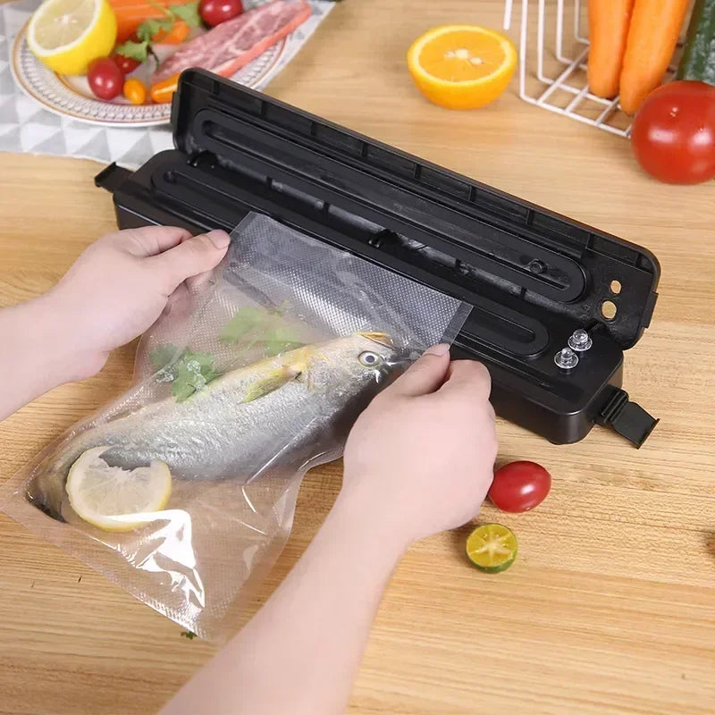 Diseño Portátil Automático Sellador al Vacío de Cocina Multifuncional Embalaje de Alimentos Hermético para Preservación Doméstica bolsa sellada