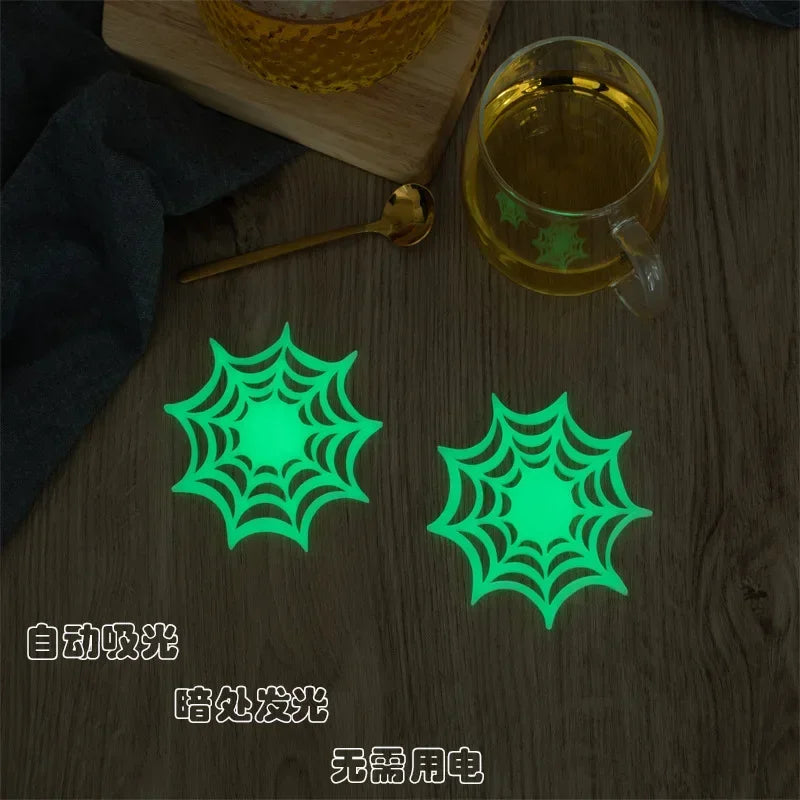 Posavasos Aislante, Salvamanteles Fluorescente Telaraña, Posavasos de Silicona Luminoso
